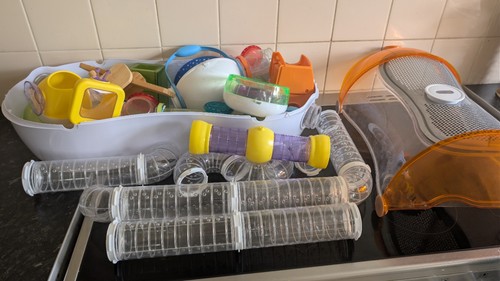 Hamster cage and - various, tubes