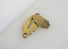 Victorian Brass Keyhole Cover Escutcheon Plate Old Safe Antique "Hobbs & Co"