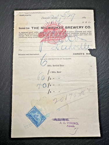 1898 revenue stamp - 1898,
