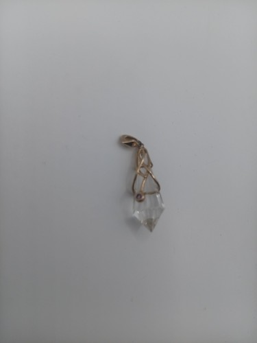 9ct gold clear quartz - gold,