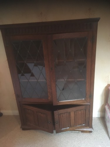 Bookcase priory dark - dark, linen
