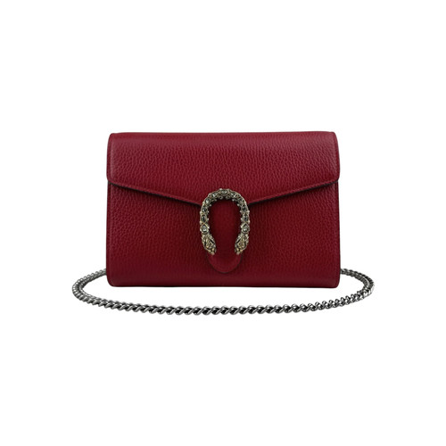 Gucci red pebbled leather - red,