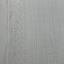Premium Lace Daisy Floral Embroidery French Venice Lace Fabric, White