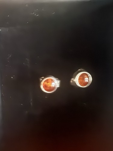 Sterling silver amber earrings - sterling,