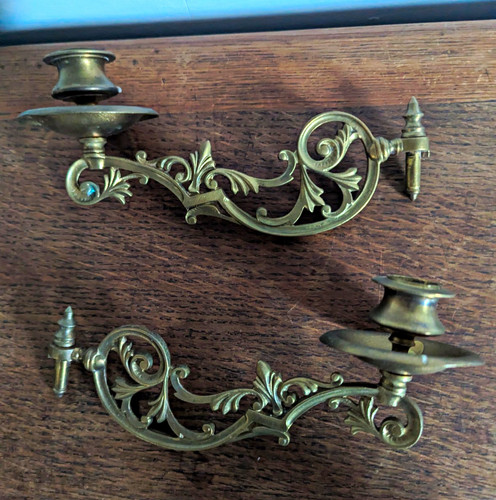 Pair antique brass - brass, piano