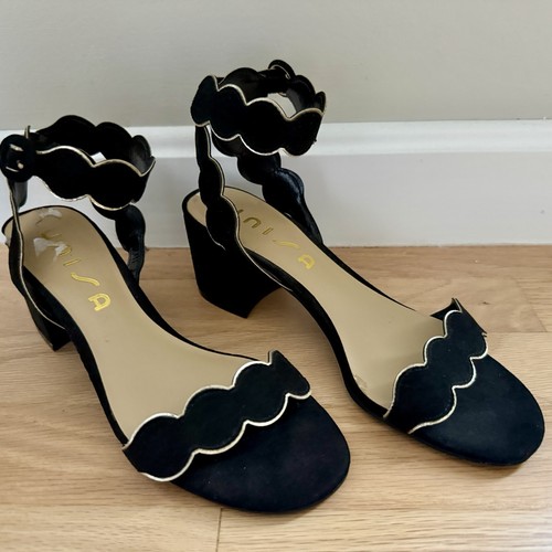 Unisa black suede - unisa, scalloped