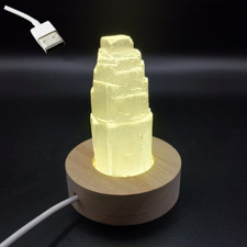 Selenite Natural Tower USB LED