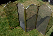 Metal Fireplace Screen 4 Panel Folding