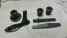 Vintage cobblers AJK shoe last, bench mounting , sockets and stakes