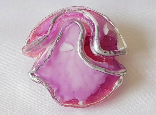 Brooch pink abstract - brooch,
