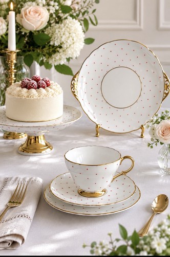 Shelley polka dot teacup trio - shelley,