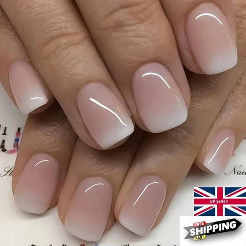 24pcs short square false nails - false,