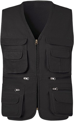 Men multi pocket gilet - multi-pocket,