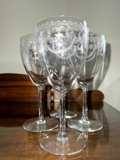 Vintage Etched Wine Glasses