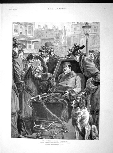 Original old antique print - old,