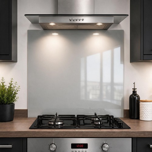 Grey glass splashback 6mm - grey,