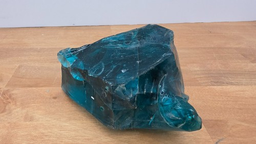 Large deep teal blue slag - blue,