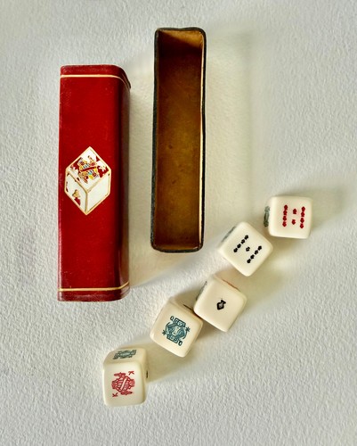 Vintage poker dice set - dice,