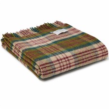 TWEEDMILL TEXTILES 100% Wool Sofa Bed Blanket Rug THISTLEBERRY TARTAN THROW