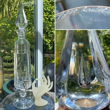 RARE HUGE 1L Val St Lambert Crystal Whisky DISPENSER Fountain SPIRE SIGNED 21”?