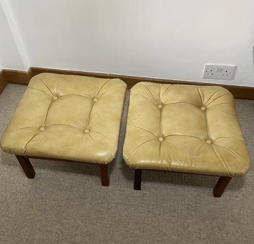 Pair vintage tufted vinyl - vintage,