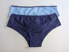 Ex catalogue Knickers Size 8, Pack Of 2, Lace Front, 1 navy, 1 Pale Blue. 