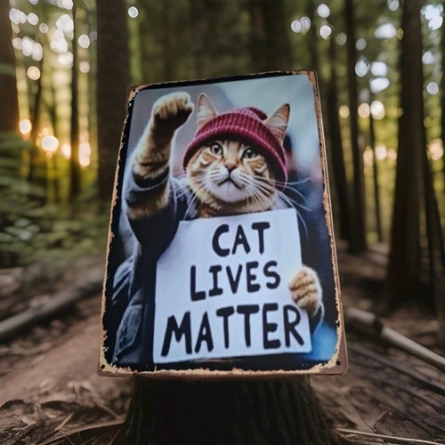 Cat lives matter funny metal - cat,