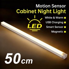 Strip Light LED PIR Motion Sensor Wireless USB Rechargeable Cabinet Closet Lamps