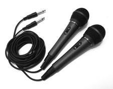 Sanyo MP101 UN-Directional Dynamic Microphone 6.3MM Jack - Black (Pair)