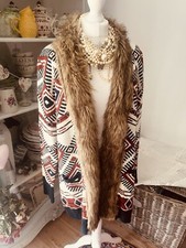 B You Size 18 Boho Hippy Coat Cardigan Aztec 
