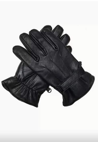 Men leather gloves black fine - men,