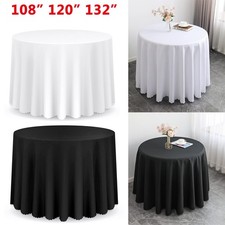 Large Round Table Cloth Cover Dining Wedding Party Banquet Tablecloth Polyester