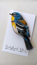 Wooden Bird Brooch Jewelry