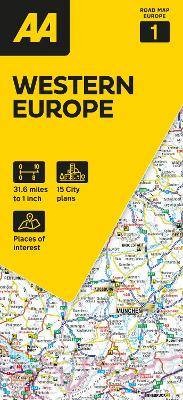 Road map western europe - map, ,