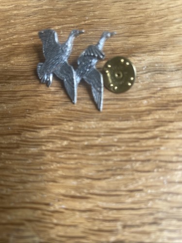 Pewter pin badge flying - flying, ducks