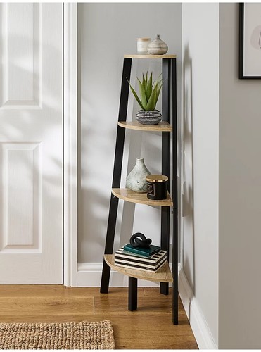 Modern black corner shelf unit - corner,