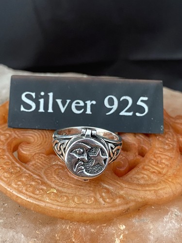Solid silver moon and - moon, star