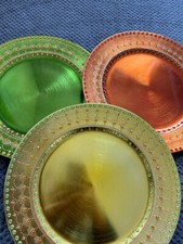 3x Decorative Charger Plates with Candle Holder and Tealights/ Mehndi Plate/ Hen