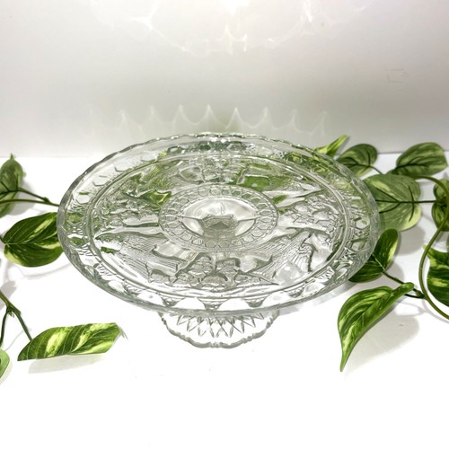 Indiana glass cake - stand, bird