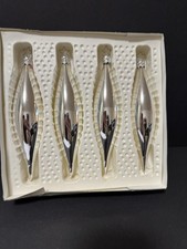 Inge Glas Baubles Icicles x4 West German Silver Boxed Vintage 1980s Kitsch 