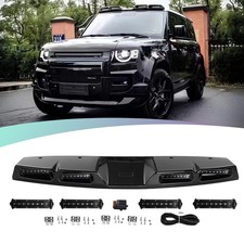  Front Roof Light Bar DRL For Land Rover Defender 90 110 20-24 Black Top 4 Light