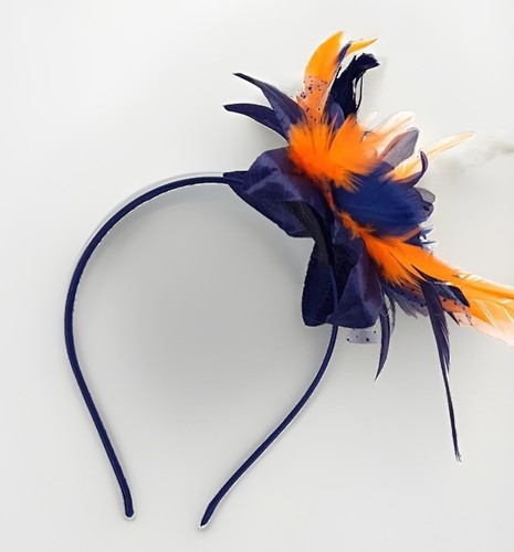Navy blue and - , orange
