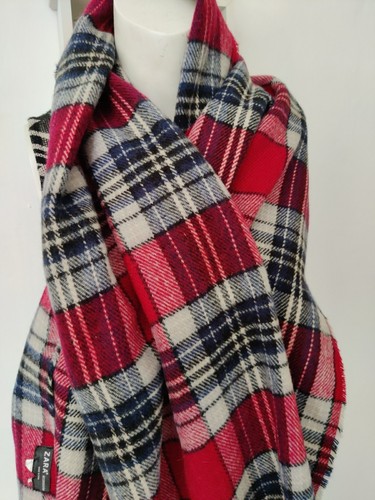 Zara soft red checked wooly - checked,