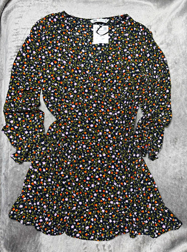 Zara black floral neck - black, &