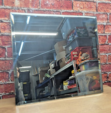 Vintage Square Bevelled Edge Wall Mirror with Chain 56cm x 51cm Retro Frameless