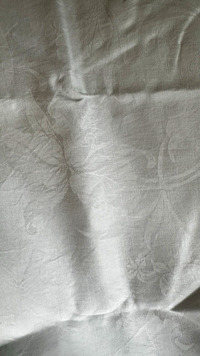 Vintage white floral cloth - vintage,