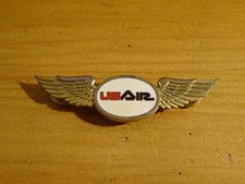 Rare Vintage Metal & Enamel US AIR Airlines Airways Cabin Crew Pilot Wings Badge