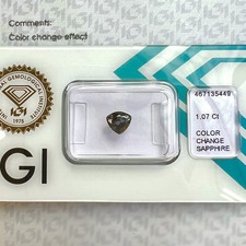 UNHEATED 1.07ct Colour Change Purple Pink Sapphire IGI CERTIFIED Trillion Cut