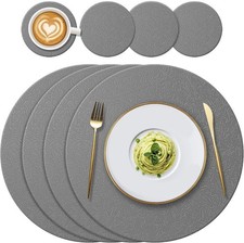 Set of 4 Dark Grey Round