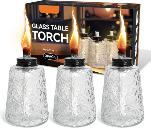 Pack oil lamp clear - 3, glass